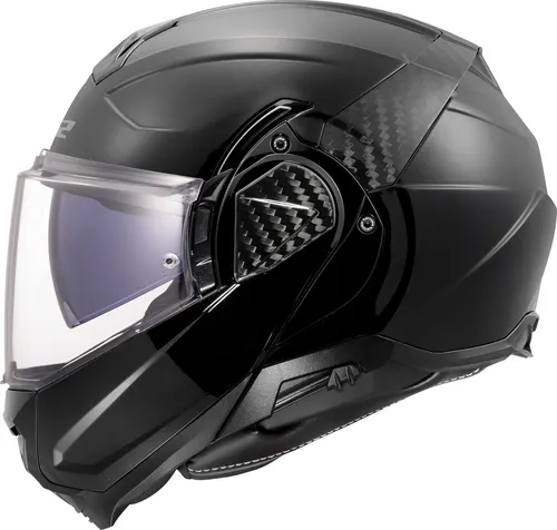 LS2 FF910 Advant II Klapphelm, schwarz, Größe L für Männer - Motorradhelm mit atmungsaktivem Coolmax Innenfutter, kratzfestem Max Vision Visier und integriertem Sonnenvisier – ideal für komfortable Fahrten.