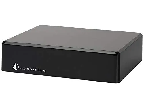 Pro-Ject Optical Box E Phono Black - Vorverstärker mit MM Phonovorverstärker und optischem Digitalausgang, ideal für audiophile Vinyl-Liebhaber, kompaktes Design und hochwertige Anschlüsse für besten Klang.