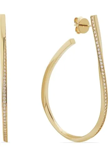 JETTE Damen-Ohrhänger 925er Silber, recycelt Zirkonia One Size, Gelbgold 32029960