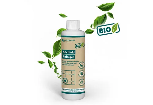 HOTREGA® BIO Kochfeld-Reiniger 250ml Flüssigreiniger (Chrom Armaturen Granit Reiniger Glaskeramikreiniger, Politur, Ceranfeldreiniger, Edelstahlreiniger)