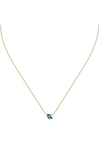 CHRIST Damen-Kette 925er Silber mit 3 Zirkonia in Grün - Elegante Kette aus 925er Silber, verziert mit 3 funkelnden Zirkonia, ideal für besondere Anlässe oder als Geschenk.