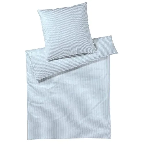 Elegante Hamburger Streifen 2460 Bettwäsche-Set, Blau-Weiß in blau von elegante