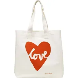 Marc O'Polo Inna Shopper M - Schultertasche mit charmantem Herz-Motiv, geräumigem Hauptfach und zusammenfaltbarem Design – ideal für den Alltag und kleine Einkäufe.