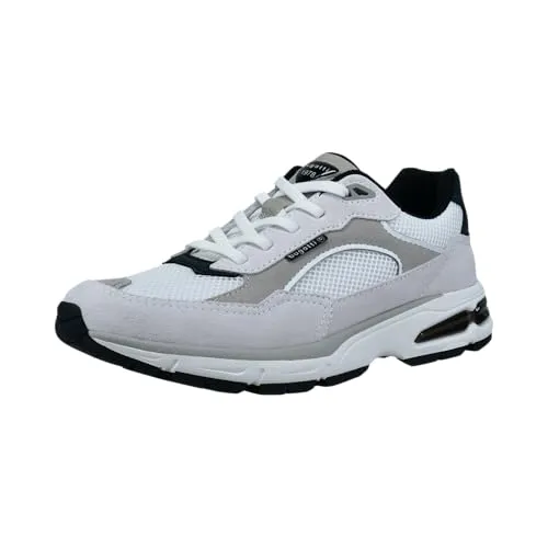 Bugatti Sneaker Leder - Weiß - 41 - Sportlicher Sneaker von Bugatti in Weiß mit innovativer Materialkombination aus Mesh und Veloursoptik, optimaler Passform durch klassische Schnürung und gepolstertem Schaft für hohen Tragekomfort. Perfekt für trendige Freizeitlooks.