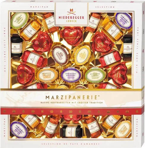 Niederegger Marzipanerie - Edle Marzipan Spezialitäten Zartbitter 500g, mit 37% Mandeln und köstlicher Zartbitter-Schokolade