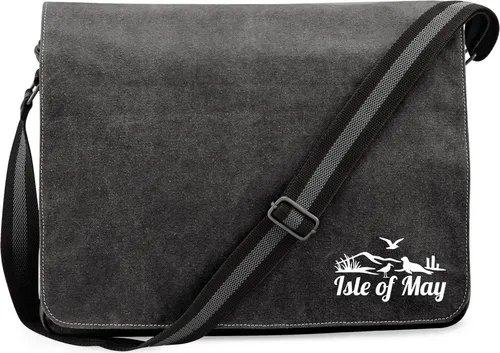 Huuraa Umhängetasche Isle of May Vereinigtes Königreich 14 Liter Black Canvas Laptoptasche Geschenkidee