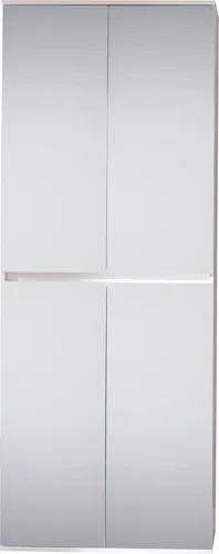 trendteam smart living Mirror Garderobenschrank - Drohnen und mehr: Mehrzweckschrank in Weiß mit Spiegel, bietet reichlich Stauraum durch 6 höhenverstellbare Einlegeböden und 1 Kleiderstange.