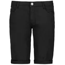 SUBLEVEL Bermudas Elastischer Materialmix, 5-Pocket-Details, Beinumschlag Stretch twill Shorts schwarz XS