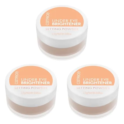 Catrice Under Eye Brightener Setting Powder, Puder, Nr. 020, Nude, aufhellend, sofortiges Ergebnis, weichzeichnend, natürlich, vegan, ohne Parfüm, ohne Alkohol, ohne Parabene, 3er Pack (3x2.3g)