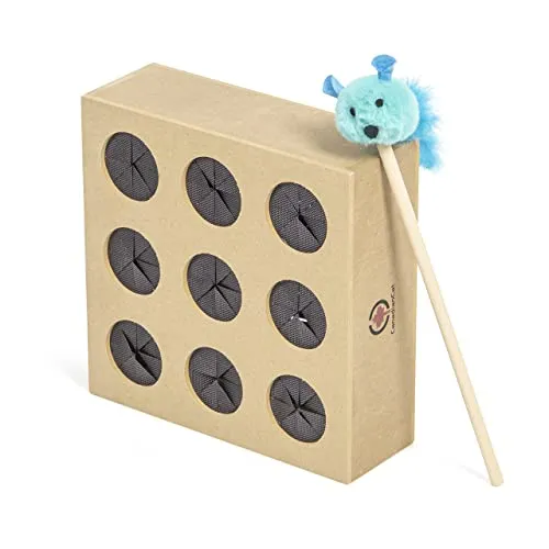 CanadianCat Company interaktives Katzenspielzeug Fang die Maus - Interaktives Spielzeug aus umweltfreundlichem Holz für Katzen, weckt den Jagdinstinkt und fördert die geistige Aktivität durch abwechslungsreiche Herausforderungen.