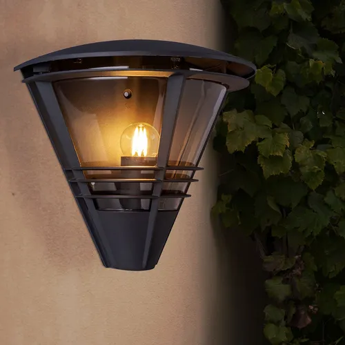 Wandlampe Außenleuchte Anthrazit 25 cm - Wetterfeste Wandlampe aus Aluminium für den Außenbereich. Stilvolles Vintage-Design, ideal für Terrassen und Eingangsbereiche. Schützt vor Witterungseinflüssen mit IP44.
