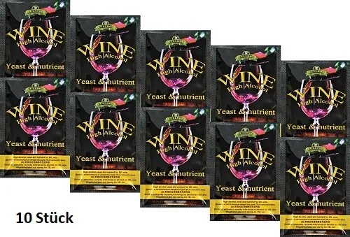 X Weinhefe Bulldog Wine High Alcohol Hefe Nährstoff Turbohefe Alkohol Gärhefe 10