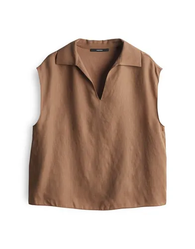 someday Damen Kurzarmbluse ZLAYA mit Polokragen - Damenblusen aus hochwertiger Ecovero Viscose, perfekt für Büro und Freizeit mit modernem Look und hohem Tragekomfort.