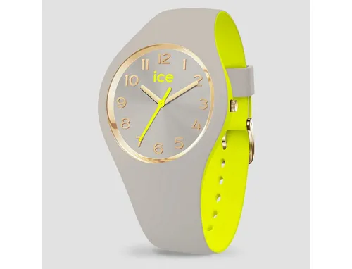 ICE-WATCH Watch 023279 - ICE Duo Chic Grey Lime - Armbanduhren für Damen, mit einem eleganten grauen Silikonband und einem spritzigen Design, ideal für jeden Anlass. Wasserdicht bis 10 bar und in einer stilvollen Präsentationsbox geliefert.