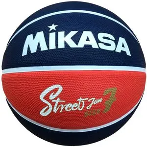 Mikasa Basketball BB702B Street Jam, outdoor, Größe 7, blau/rot/weiß, 650 Gramm, Trainingsball