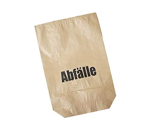 DEISS Papiersack 70 Liter - 25 Stück, nassfest - Müllsäcke aus 2-lagigem Kraftpapier mit Kreuzboden für stabilen Stand. Vollständig kompostierbar und ideal für Abfälle. 100% Papier, leicht zu recyceln.