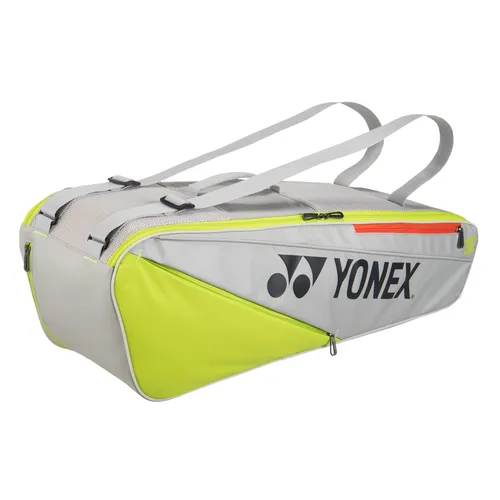 Yonex Racketbag Club Racket VA (Viktor Axelsen) 2025 grau 6er - Praktische Racketbag für Freizeitspieler mit 2 Hauptfächern für bis zu 6 Tennisschläger oder 9 Badmintonschläger. Aus robustem Polyester, mit Schultergurt und Rucksacktragesystem für einfachen Transport.