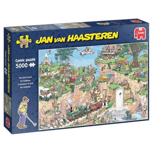Jumbo 1110100538 - Jan van Haasteren Golfplatz Comic-Puzzle 5000 Teile - Spielen & Raten: Humorvolles 5000 Teile Puzzle von Jan van Haasteren, ideal für Puzzle-Fans und die ganze Familie, fördert Konzentration und Geduld.