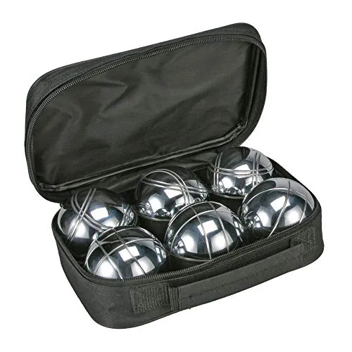 Bouleset Boccia Set - 6x 720g Metallkugeln für Boule und Petanque - Boule-Spiele: Ideal für Freizeit und Turniere, mit 6 verchromten Metallkugeln (720g) und praktischer Nylontasche für einfachen Transport.