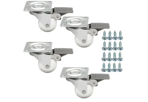 SO-TECH® Möbelrolle Lenkrollen Transportrollen KIEL Ø 35 mm inkl. Schrauben, (4-St), transparent, mit Bremse, belastbar bis 25 kg pro Rolle