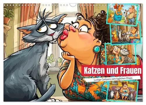 Rose Hurley | Katzen und Frauen - Lustige Cartoons - Kalender mit 14 witzigen Szenen aus dem Alltag mit Katzen, perfekt für Tierliebhaber und als Geschenk.