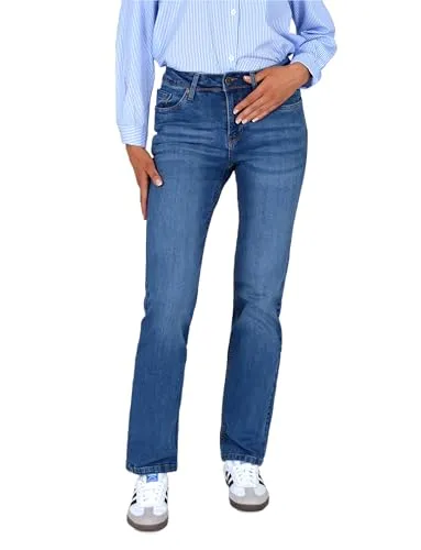 Produktbild ESRA Stretch Damen Jeans Hose High Waist Straight Leg bis Übergröße G300
