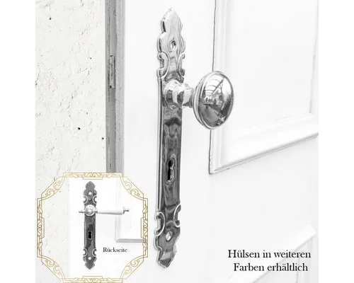 Antikas Türbeschlag Türbeschlag mit Türklinke & Knauf für Haustüren-Drehbar, BB72, Nickel