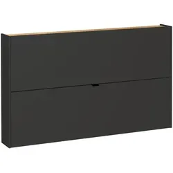 Germania Schuhschrank 1392-549 GW-Ameca - Schuhschrank in Graphit/Navarra-Eiche, mit geringer Tiefe für schmale Flure. Bietet Platz für bis zu 12 Paar Schuhe in praktischen Metallschuhkörben. Umweltfreundlich und geräuschlos schließend.