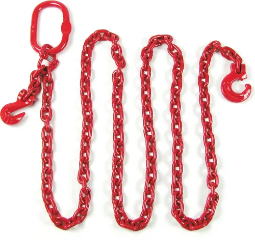 Forstkette rund 8 mm | 2,5 m Länge mit Verkürzung und Schlinghaken, Rückekette