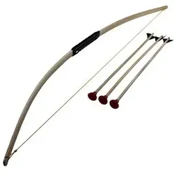 BestSaller 1201 Sportbogen 118cm aus Eschen Holz, inklusive 3 Pfeile, natur, 4-teilig (1 Set)