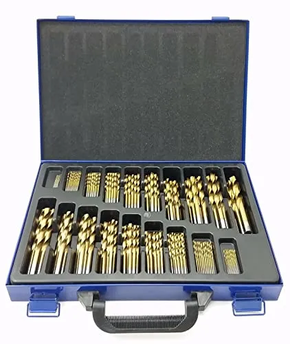 CAVATINY 170-teilig Metallbohrer Set Metallbohrersortiment HSS geschliffen,Split Point Handbohrmaschine Spiralbohrer Bohrersets Profi-Steinbohrersatz,Bohren in Edelstahl/Stahl/Holz/Gusseisen/Aluminium