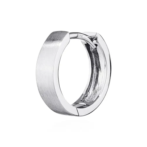 NKlaus Silber Klappcreole 925er Sterlingsilber - Elegante 13mm Klappcreole aus anlaufgeschütztem 925er Sterlingsilber, perfekt für jeden Anlass und ideal für Damen, die Stil und Qualität schätzen.