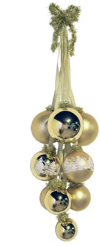 Krebs Glas Lauscha Christbaumschmuck Glaskugel-Gehänge in gold von Krebs Glas Lauscha