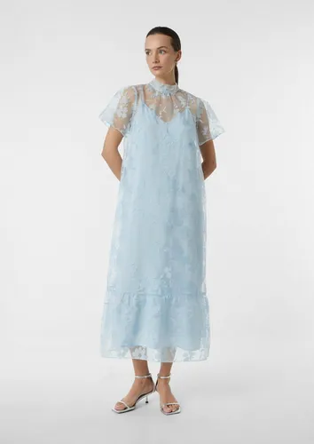 comma Maxikleid Kleid Luftiges Organza-Kleid mit herausnehmbarem Unterkleid