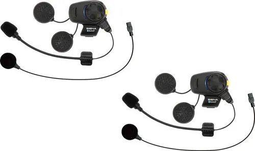 Sena SMH5-FM Dual Pack: Bluetooth Motorrad-Headset für Fahrer und Beifahrer - Motorrad-Headsets mit FM-Radio, ideal für Kommunikation und Musikgenuss während der Fahrt.