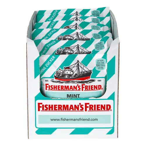 Fishermans Friend Mint 25 g - Zuckerfrei im 24er Pack - Erfrischende Mint Pastillen aus der praktischen Großpackung für langanhaltende Atemfrische, perfekt für unterwegs!