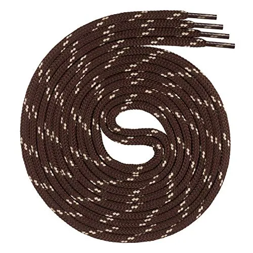 Swissly runde braun beige Schnürsenkel für Arbeitsschuhe und Trekkingschuhe aus 100% Polyester, Farbe: braun beige, Länge: 100cm