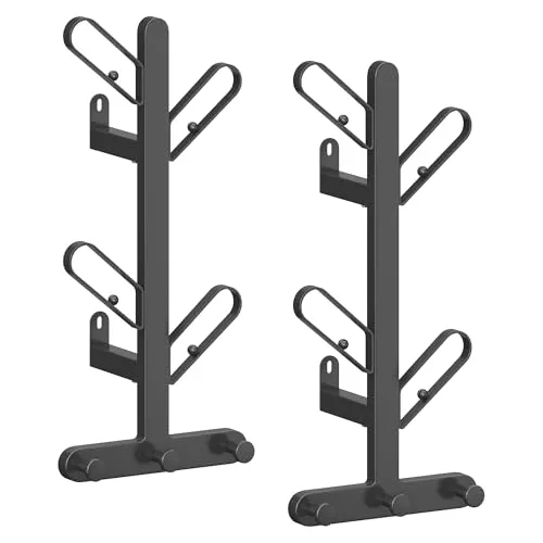 SONGMICS HOME Wandgarderobe 2er Set, pro Regal mit 7 Haken, Garderobe in Baum-Form, Kugelknöpfe, für Kleidung, Hüte, Taschen, tintenschwarz RCR036B01