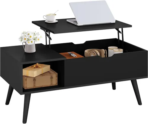 Woltu Couchtisch mit Hebemechanismus in schwarz von WOLTU