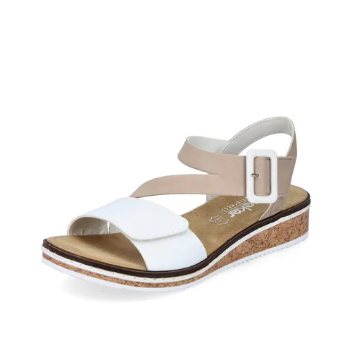 Rieker Damen Klassische Sandalen V3660 - Wanderschuhe, elegante und bequeme Sandalen mit Klettverschluss, ideal für entspannte Sommertage und Freizeitaktivitäten.