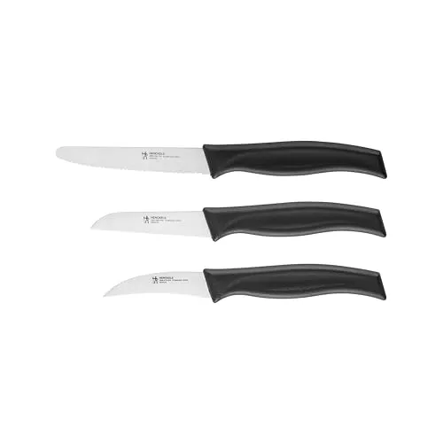HENCKELS by ZWILLING Elements Messerset 3-tlg, Universal-, Gemüse- und Schälmesser, Schwarz