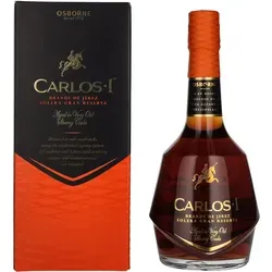 CARLOS I Brandy Solera Gran Reserva - 70 cl, edler Genuss aus Jerez mit Aromen von Vanille und Kakao