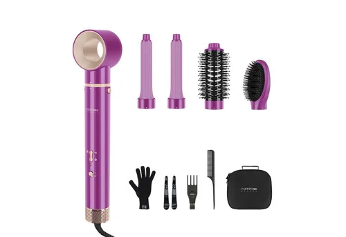 PARWIN PRO BEAUTY Multihaarstyler 5-in-1 Airstyler & Lockenstab Set, Ionen Föhn Stylingbürsten, 5 Aufsätze Rundbürstenföhn Set