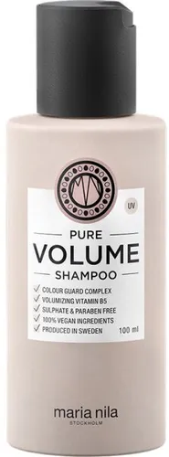 Maria Nila Pure Volume Shampoo 100 ml - Volumen Shampoo für feines Haar, mit Vitamin B5 für mehr Fülle und Halt. 100% vegan, paraben- und sulfatfrei - ideal für farbgeschütztes Haar.