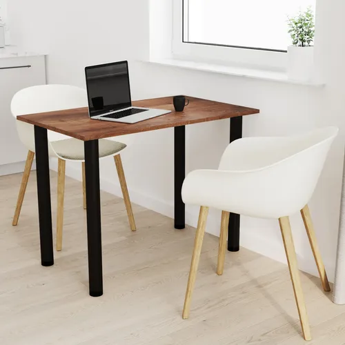 AKKE Esstisch mit schwarzen Beinen, 60x80 cm - Moderner Esstisch in Antik Eiche, ideal für Esszimmer und Küche – robust und stilvoll mit pflegeleichter PVC-Oberfläche.