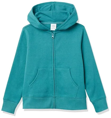Amazon Essentials Mädchen Fleece-Kapuzenpullover mit Reißverschluss, Grünblau, 2 Jahre