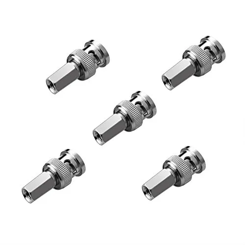 SIENOC 5 Pcs BNC-Stecker Twist-On-Steckverbinder Kabeladapter für Koaxialkabel RG59 & RG62
