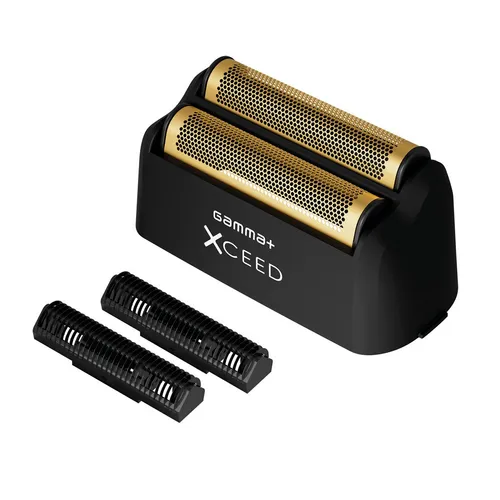 Ersatzscherfolie Gamma+ Xceed Xcell Klingen Gold Titan - Hochwertiger Ersatzscherkopf für Gamma+ Xceed Rasierer, sorgt für ein präzises und angenehmes Rasiererlebnis. Ideal für den professionellen Einsatz im Barber-Salon.