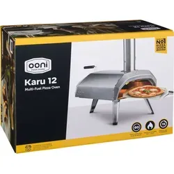 Ooni Karu 12 Pizzaofen - Holzkohle & Gas, Edelstahlgehäuse - Premium Pizzaofen für Grillliebhaber, vielseitig einsetzbar mit Holzkohle oder Gas für perfekten Pizzagenuss im Freien.