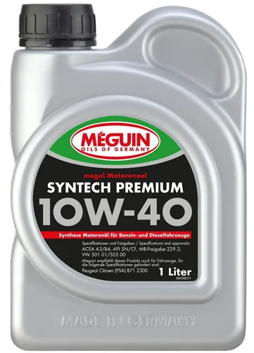 Meguin megol Syntech Premium 10W-40 Motoröl 1 Liter MB 229.3 VW 501 01 505 00